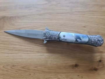 Zavírací nůž Kander Eagle, přezka na pásek, 22cm